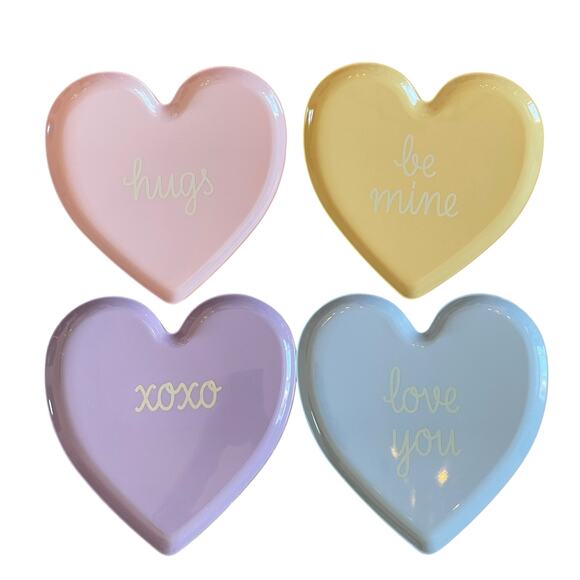 4pc Cupcakes & Cashmere Valentine Conversation Heart Melamine Plates 9.5in New - Picture 12 of 12